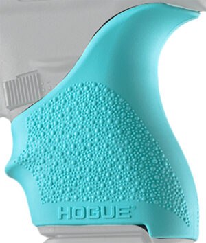 Hogue 18204 HandAll Beavertail Grip Sleeve Compatible w/Glock 42/43 Textured Aqua Blue Rubber