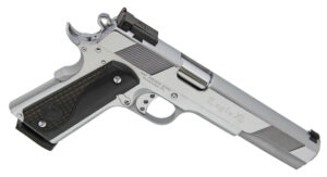 Iver Johnson Arms EAGLEXLC45 Eagle XL  45 ACP 8+1 6" Steel Barrel, Bright Chrome High Polished Long/Serrated Steel Slide & Frame w/Beavertail, Diamondwood Walnut w/Integrated Logo Grip, Right Hand