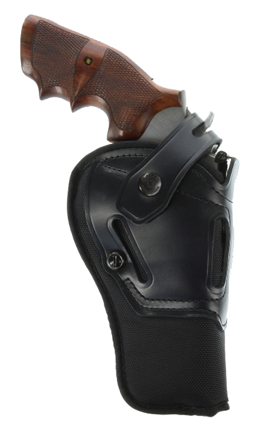 Galco SR43B Switchback OWB Black Leather Belt Slide Fits Ruger GP100/S&W K Frame/2.50-3" Barrel Ambidextrous