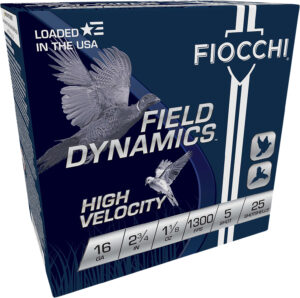 Fiocchi 16HV5 Field Dynamics High Velocity 16Gauge 2.75" 1 1/8oz 5Shot 25 Per Box/10 Case