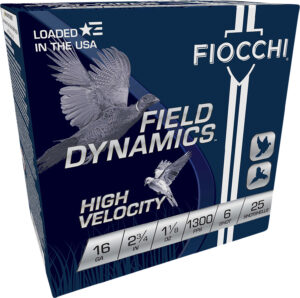 Fiocchi 16HV6 Field Dynamics High Velocity 16Gauge 2.75" 1 1/8oz 6Shot 25 Per Box/10 Case