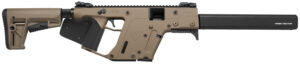 Kriss USA KV45CFD22 Vector CRB G2 45 ACP 10+1 16" Black Barrel Shroud, FDE Rec & Fixed Stock, Black California Paddle Grip, Flip Up Sights