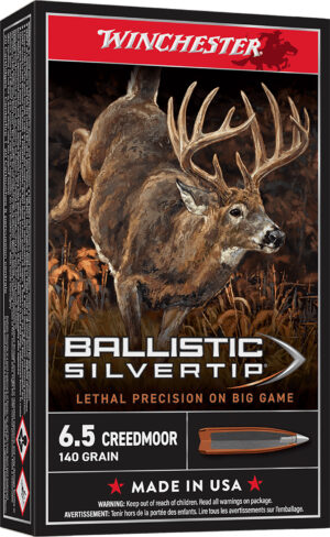 Winchester Ammo SBST65CM Ballistic Silvertip 6.5Creedmoor 140gr Rapid Controlled Expansion Polymer Tip 20 Per Box/10 Case