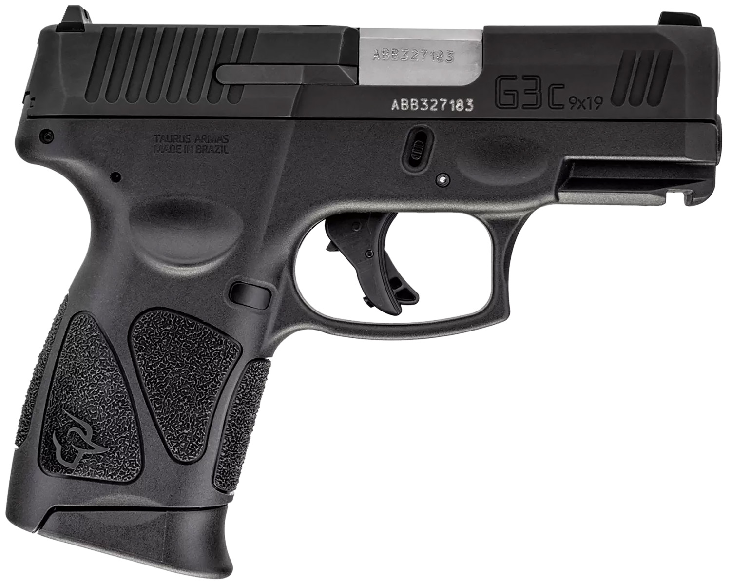 Taurus 1G3C93110 G3C Compact Frame 9mm Luger 10+1 3.26" Matte Stainless Steel Barrel, Matte Black Tenifer Serrated Steel Slide, Black Polymer Frame w/Picatinny Rail, Black Polymer Grip, Right Hand