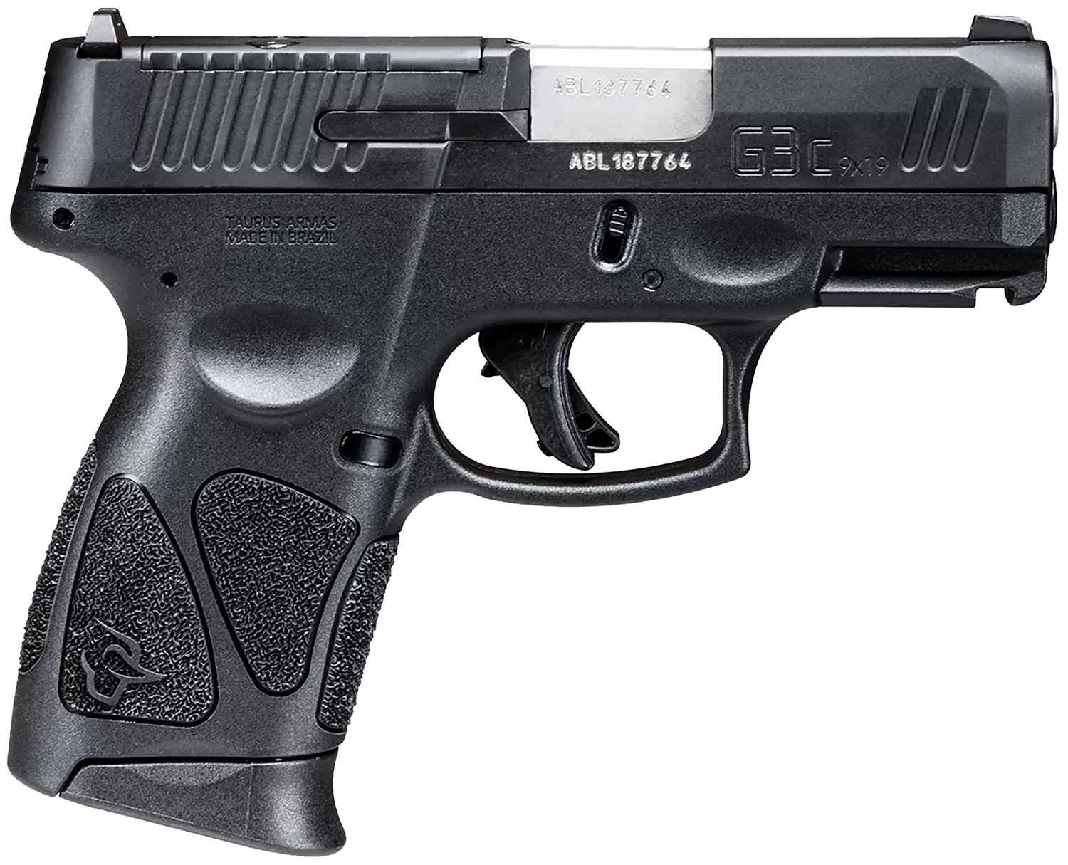 Taurus 1G3CP93110 G3C 9mm Luger 10+1 3.26" Matte Stainless Steel Barrel, Matte Black Tenifer Optic Cut/Serrated Slide, Black Polymer Frame w/Picatinny Rail, Black Polymer Grips