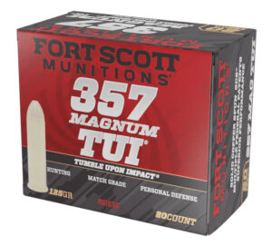Fort Scott Munitions 357MAG125SCV Tumble Upon Impact (TUI) 357Mag 125gr Solid Copper Spun 20 Per Box/25 Case