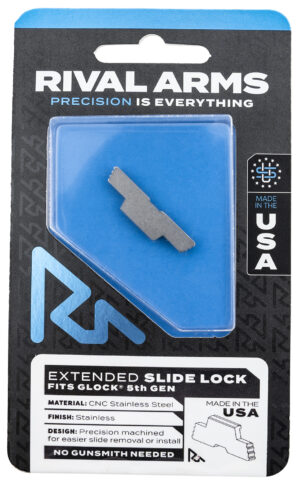 Rival Arms RARA80G002D Slide Lock  Extended Polished Stainless for Glock 34/17/19 Gen5