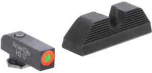 AmeriGlo GL5353 Protector Sight Set for Glock Green Tritium Orange Outline Front Sight-Black Serrated Rear Sight