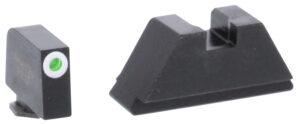 AmeriGlo GL411 Optic Compatible Sight Set for Glock XL Tall Green Tritium White Outline Front Sight-Green Tritium Black Rear Sight