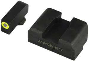 AmeriGlo GL611 Optic Compatible Sight Set for Glock XL Tall Green Tritium LumiGreen Outline Front Sight-Black Rear Sight