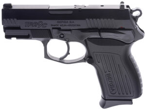Bersa TPR9CM TPRC  Compact Frame 9mm Luger 13+1, 3.25" Black Manual Barrel, Matte Black Serrated Steel Slide & Aluminum Frame, Ambidextrous