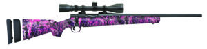 Mossberg 28145 Patriot Super Bantam 308 Win Caliber with 5+1 Capacity, 20" Fluted Barrel, Matte Blued Metal Finish & Muddy Girl Wild Synthetic Stock Right Hand (Youth) Includes 3-9x40mm Scope