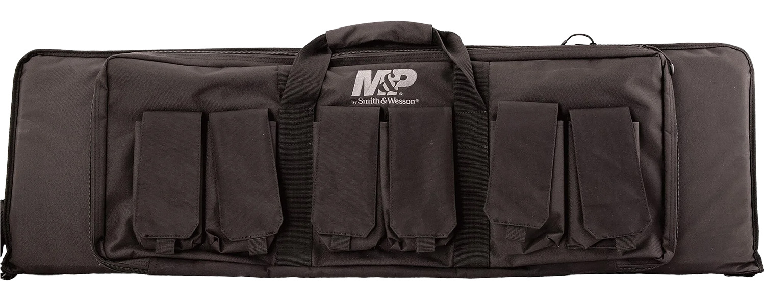 M&P Accessories 110025 Pro Tac Gun Case 42" Black Nylon w/ Full Length External Pocket & 6 Magazine Pouches