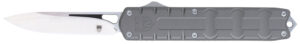 CobraTec Knives CTEGRYM390DNS Enforcer  3.25" OTF Drop Point Plain M390 Steel Blade/Gray Aluminum Handle