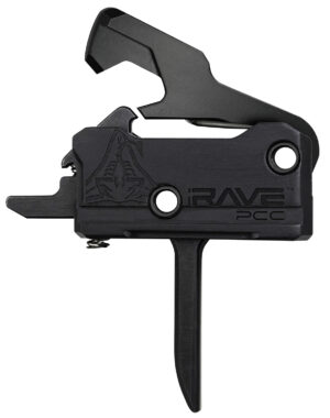 Rise Armament T017FPCCBLK Rave Pistol Caliber Carbine Single-Stage Flat Trigger with 3.50 lbs Draw Weight & Black Nitride Finish for AR-Platform