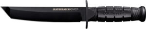 Cold Steel CS-39LSFCT Leatherneck 7" Fixed Plain Tanto Black Matte Powder Coat German D2 Steel Blade/Black Deep Checkered w/double Quillon Guard/ Griv-Ex Handle