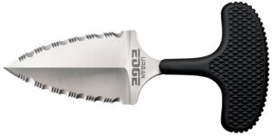 Cold Steel CS43XLSS Urban Edge 2.50" Fixed Serrated Stone Washed Japanese AUS-8A SS Blade/Black Textured Kray-Ex Handle