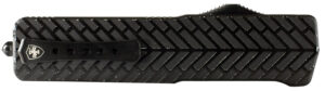Templar Knife SAHBG32 Premium LW Small 3" OTF Drop Point Plain Black Oxide Stonewashed D2 Steel Blade, 4.50" Black Herringbone Aluminum Handle