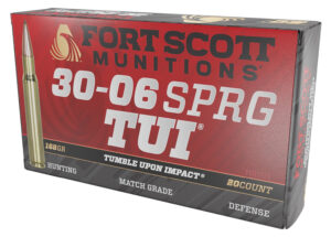 Fort Scott Munitions 3006168SCV Tumble Upon Impact (TUI) Rifle 30-06Springfield 168gr Solid Copper Spun 20 Per Box/10 Case