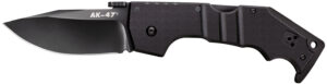 Cold Steel CS58M AK 3.50" Folding Clip Point Plain Black Matte S35VN SS Blade/5.50" Black G10 Handle Includes Belt Clip