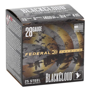 Federal PWBX2854 Black Cloud FS 28Gauge 3" 3/4oz 4Shot 25 Per Box/10 Case