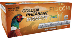 Fiocchi 12GPB6 Golden Pheasant Bismuth 12Gauge 2.75" 1 1/4oz 6Shot 10 Per Box/10 Case