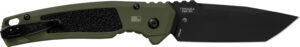 Kershaw 71050LBLK Launch 16 Automatic 3.45" Folding Tanto Plain Black Cerakote CPM M4 Blade, Olive Cerakote w/Black Oxide Hardware Aluminum Handle, Includes Pocket Clip