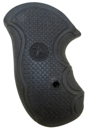 Pachmayr 02483 Diamond Pro Grip Diamond Checkering Black Rubber with Finger Grooves for Ruger SP101