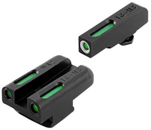 TruGlo TG13WA2A TFX Black | Green Tritium & Fiber Optic White Outline Front Sight Green Tritium & Fiber Optic Rear Sight Walther PPS