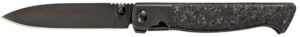 Cold Steel CSFL39SDP Spectre  3.80" Folding Drop Point Plain Black Matte PVD CPM 20V SS Blade, Forged Carbon Fiber Handle