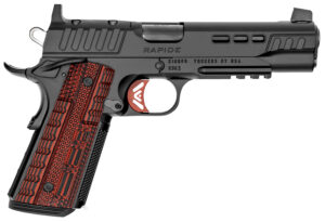 Kimber Mfg.,inc 3000453 Rapide Heat 9mm Luger 9+1 5.50" Black DLC Steel Barrel, KimPro II Black Lightening Cut/Optic Ready/Serrated Steel Slide, Kimpro II Black Steel Frame w/Beavertail, Red G10 Grip