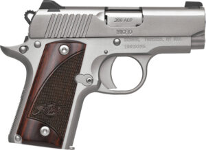Kimber Mfg.,inc 3300207 Micro Stainless Rosewood NS 380 ACP 7+1 2.75" Stainless Steel Slide Satin Silver Smooth/Checkered Rosewood Grip