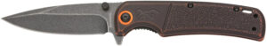 Browning 3220581B Buckmark EDC Slim 3.13" Folding Drop Point Plain Black Stonewashed D2 Steel Blade, Bronze Stonewashed Polymer Handle, Box Packaging