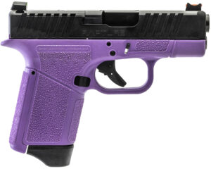 Gforce Arms GF932512PUB Rapture  Sub-Compact Frame 9mm Luger 12+1 3.25" Black Steel Barrel, Black Optic Cut/Serrated Steel Slide, Purple Cerakote Polymer Frame