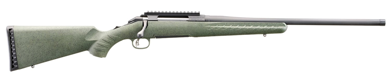 Glenfield 52006 Model A Full Size 350 Legend 5+1 20" Matte Black Threaded Barrel, Matte Black Alloy Steel Receiver w/Picatinny Rail, Moss Green Splatter Fixed Synthetic Stock, Thread Protector