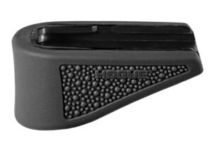 Hogue 18230  Extension Base Pad Fits Glock 43 Compatible w/ 6rd Magazine Black Overmolded Rubber