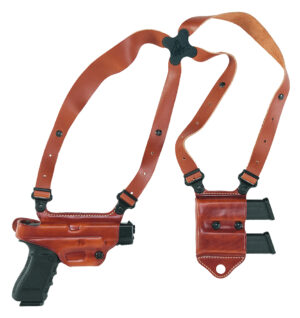 Galco MCII224 Miami Classic II Shoulder System Size Fits Chest Up To 56" Tan Leather Compatible w/Glock 17 Gen1-5/19 Gen1-5/22 Gen2-5 Right Hand