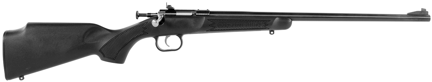 Crickett KSA2280 Youth 22 WMR 1rd 16.12" Blued Barrel & Receiver, Fixed Front/Adjustable Rear Peep Sights, Black Synthetic Stock w/11.5" LOP, Rebounding Firing Pin Safety
