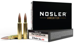 Nosler 60031 Match Grade  33Nosler 300gr Custom Competition Hollow Point Boat Tail 20 Per Box/10 Case