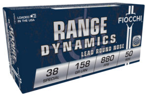 Fiocchi 38C Range Dynamics 38Special 158gr Lead Round Nose 50 Per Box/20 Case