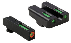 TruGlo TG13GL1PC TFX Pro Black | Green Tritium & Fiber Optic Orange Outline Front Sight Green Tritium & Fiber Optic Rear Sight
