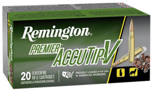 Remington Ammunition 29174 Premier Accutip-V 222Rem 50gr AccuTip V Boat Tail 20 Per Box/10 Case