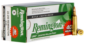Remington Ammunition 23769 UMC Value Pack 22-250Rem 45gr Jacketed Hollow Point 40 Per Box/10 Case