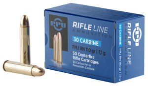 PPU PP30F Standard Rifle  30Carbine 110gr Full Metal Jacket Round Nose 50 Per Box/10 Case