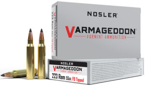 Nosler 65145 Varmageddon  223Rem 55gr Flat Base Tipped 20 Per Box/20 Case
