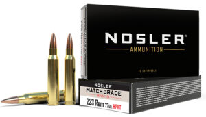 Nosler 60011 Match Grade  223Rem 77gr Custom Competition Hollow Point Boat Tail 20 Per Box/20 Case