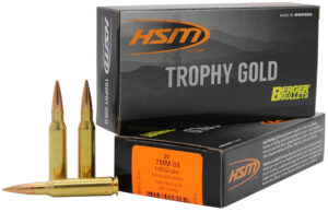 HSM 7MM08140VLD Trophy Gold Extended Range 7mm-08 Rem 140 gr Berger Hunting VLD Match 20 Per Box/ 25 Case