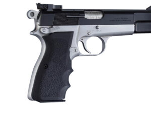 Hogue 09000 Rubber Grip  Black with Finger Grooves for Browning Hi-Power
