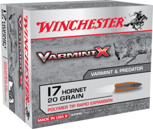 Winchester Ammo X17P Varmint X  17Hornet 20gr Polymer Tip Rapid Expansion 20 Per Box/10 Case