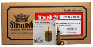 GO STERLING 7.62X39 123GR FMJ 1000RD CASE